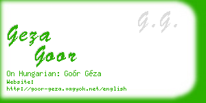 geza goor business card